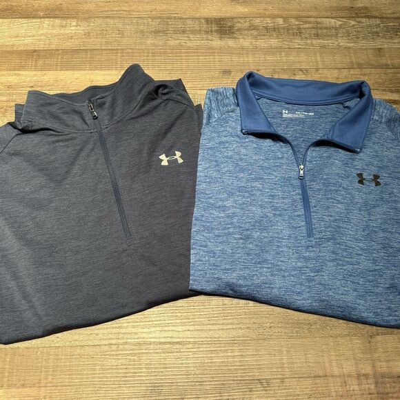Under Armour Mens Golf Loose Fit Lot Of 2 Size XXL Pullover Quarter Zip - Picture 1 of 5